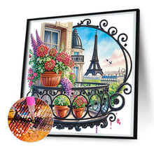 Load image into Gallery viewer, The Garden Balcony With A View Of The Eiffel Tower 30*30CM(Canvas) Partial Special Shaped Drill Diamond Painting
