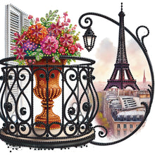 Load image into Gallery viewer, The Garden Balcony With A View Of The Eiffel Tower 30*30CM(Canvas) Partial Special Shaped Drill Diamond Painting
