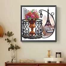 Load image into Gallery viewer, The Garden Balcony With A View Of The Eiffel Tower 30*30CM(Canvas) Partial Special Shaped Drill Diamond Painting
