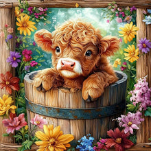 Load image into Gallery viewer, Flowers And Little Yak 30*30CM(Canvas) Full Round Drill Diamond Painting
