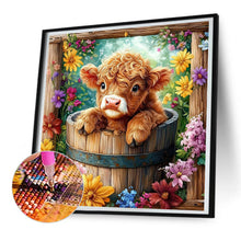 Load image into Gallery viewer, Flowers And Little Yak 30*30CM(Canvas) Full Round Drill Diamond Painting
