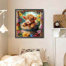 Load image into Gallery viewer, Flowers And Little Yak 30*30CM(Canvas) Full Round Drill Diamond Painting
