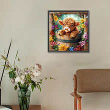 Load image into Gallery viewer, Flowers And Little Yak 30*30CM(Canvas) Full Round Drill Diamond Painting
