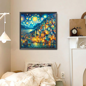 Seaside Town 30*30CM(Canvas) Full Round Drill Diamond Painting