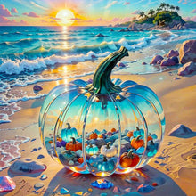 Load image into Gallery viewer, Beach Glass Pumpkin 30*30CM(Canvas) Full Round Drill Diamond Painting
