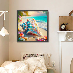 Colorful Shells On The Beach 30*30CM(Canvas) Full Round Drill Diamond Painting