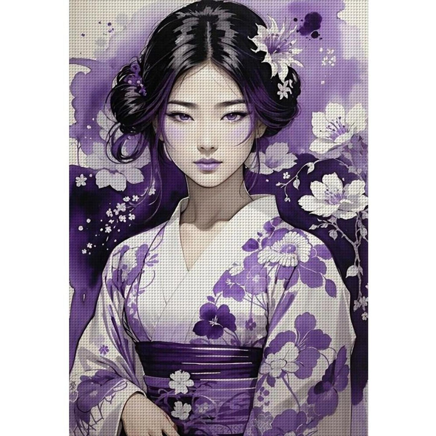 Japanese Retro Woman - Full 11CT Stamped Cross Stitch 40x60CM - Yishu