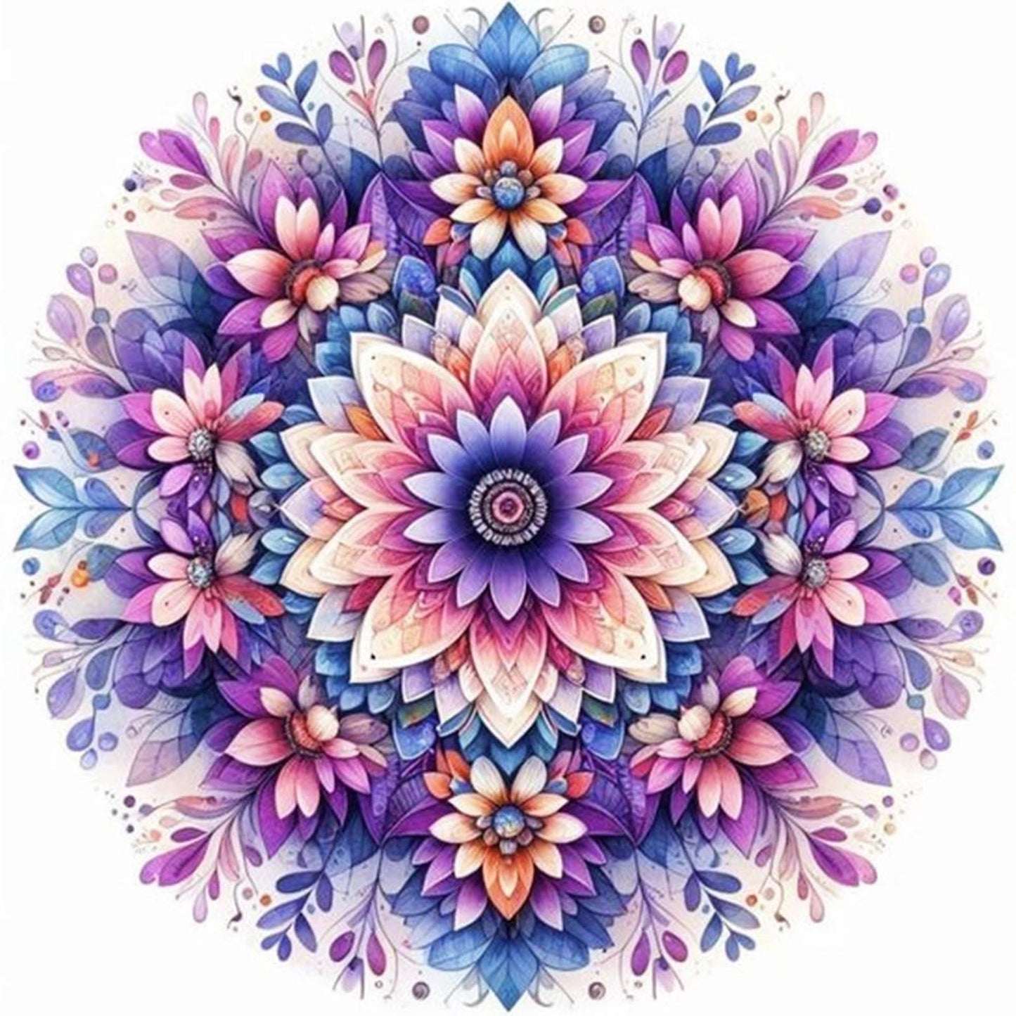 Mandala - Full 11CT Stamped Cross Stitch 40x40CM - Yishu