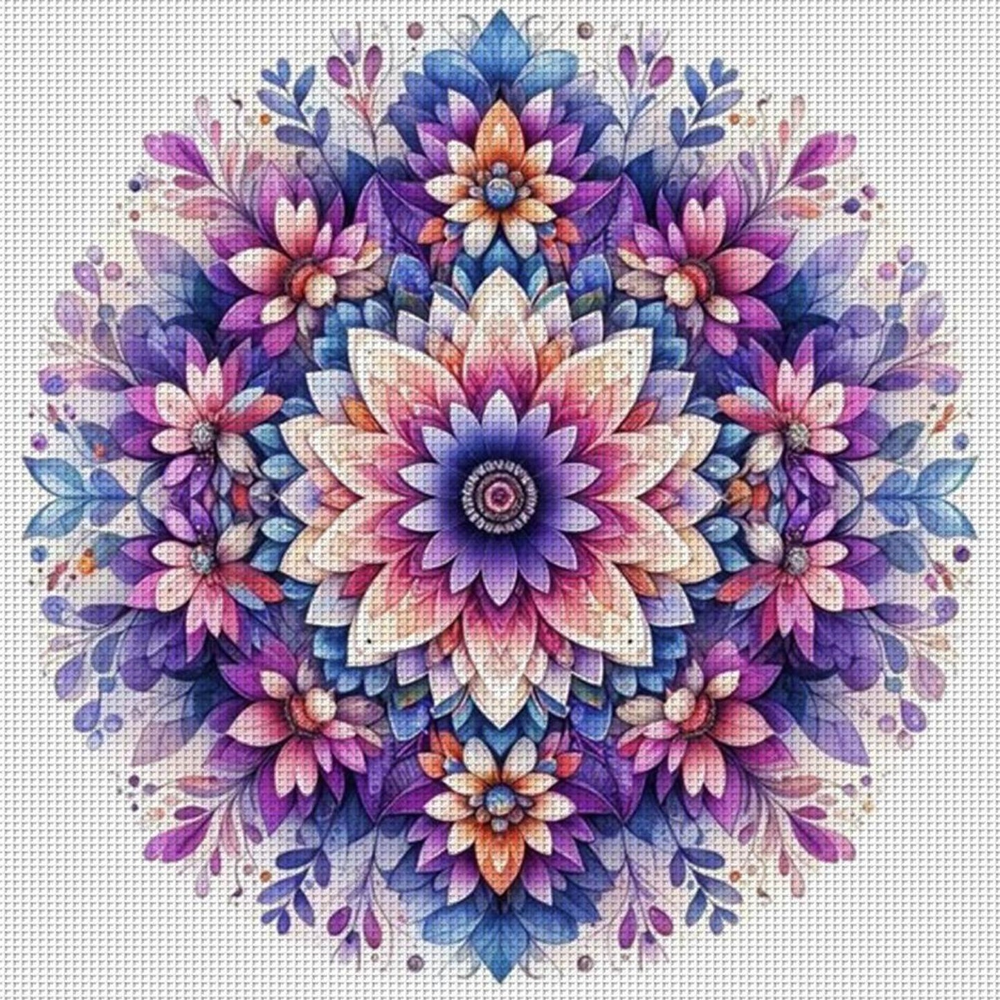Mandala - Full 11CT Stamped Cross Stitch 40x40CM - Yishu