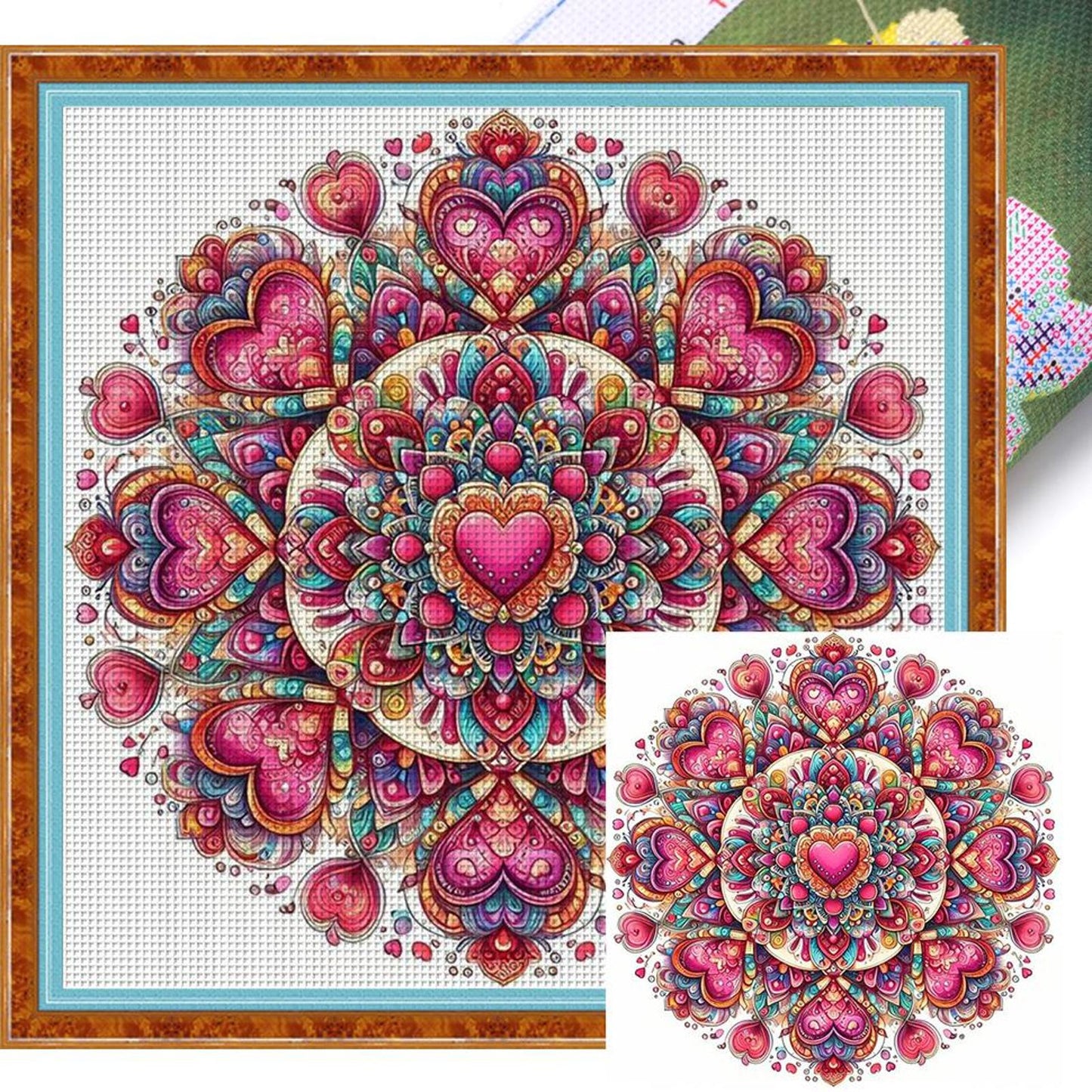 Mandala - Full 11CT Stamped Cross Stitch 40x40CM - Yishu