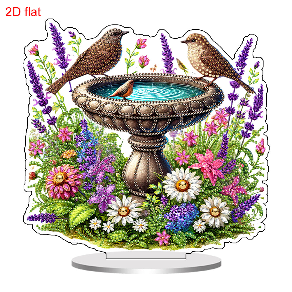 Acrylic 2D Flat Print Garden Pond DIY Desktop Diamond Art Kits for Adults