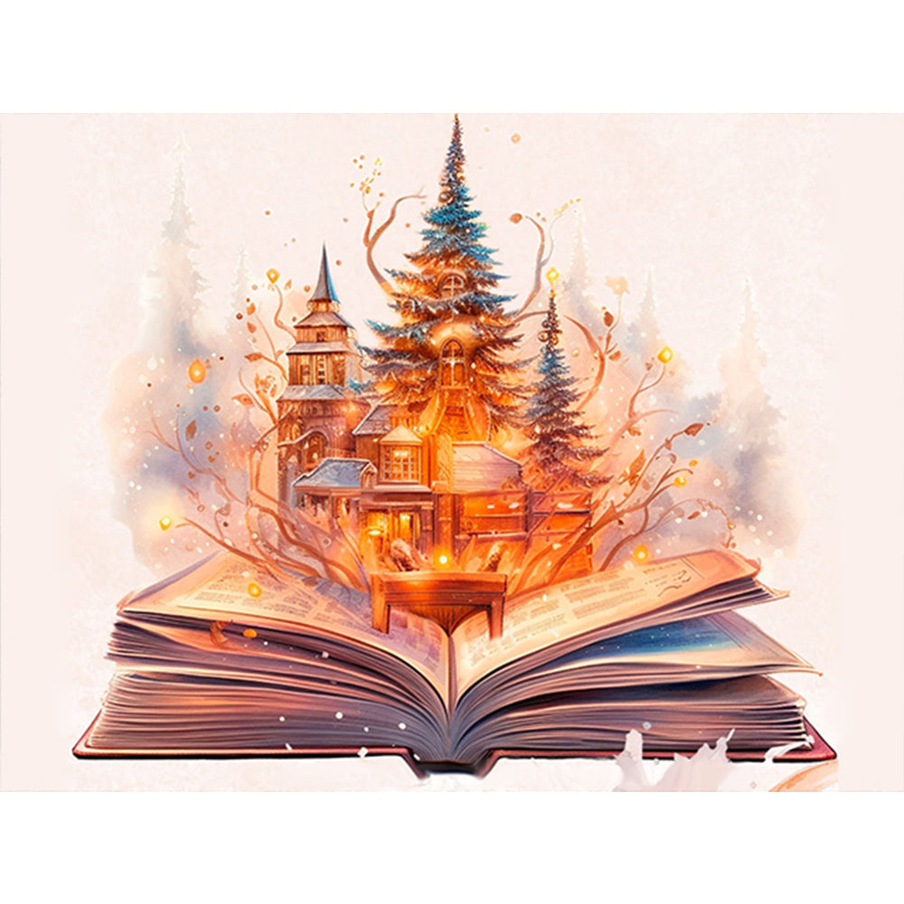 Book Castle 30*40CM(Canvas) Full Round Drill Diamond Painting