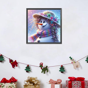 Wig Snowman 40*40CM(Canvas) Full Round Drill Diamond Painting