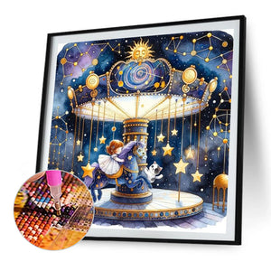 Starry Sky Playground Children 30*30CM(Picture) Full AB Round Drill Diamond Painting