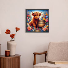 Load image into Gallery viewer, Highland Cattle 30*30CM(Picture) Full AB Round Drill Diamond Painting
