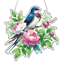 Load image into Gallery viewer, Acrylic 2D Flat DIY Flowers Bird Hanging Diamond Art Kits Wall Door Decoration
