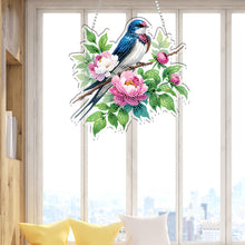 Load image into Gallery viewer, Acrylic 2D Flat DIY Flowers Bird Hanging Diamond Art Kits Wall Door Decoration
