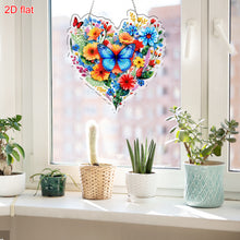 Load image into Gallery viewer, Acrylic 2D Flat DIY Butterfly Heart Hanging Diamond Art Kits Wall Door Decor
