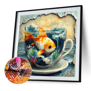 Goldfish In A Cup 40*40CM(Picture) Full AB Round Drill Diamond Painting