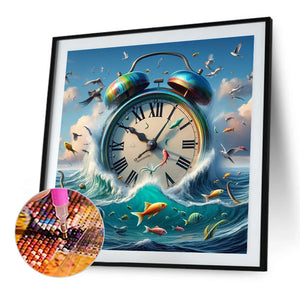 Alarm Clock In Water 40*40CM(Picture) Full AB Round Drill Diamond Painting