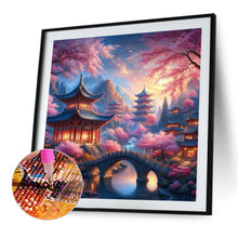 Load image into Gallery viewer, Small Bridge Pavilion 40*40CM(Picture) Full AB Round Drill Diamond Painting
