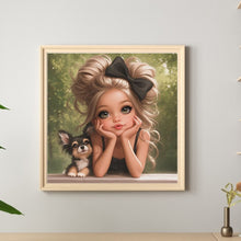 Load image into Gallery viewer, Cute Big Eyes Girl 40*40CM(Canvas) Full Round Drill Diamond Painting
