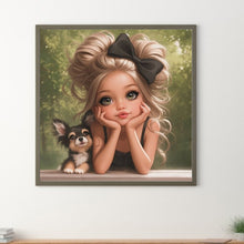 Load image into Gallery viewer, Cute Big Eyes Girl 40*40CM(Canvas) Full Round Drill Diamond Painting
