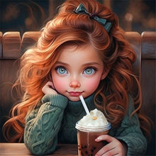 Load image into Gallery viewer, Cute Big Eyes Girl 40*40CM(Canvas) Full Round Drill Diamond Painting
