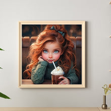 Load image into Gallery viewer, Cute Big Eyes Girl 40*40CM(Canvas) Full Round Drill Diamond Painting
