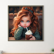 Load image into Gallery viewer, Cute Big Eyes Girl 40*40CM(Canvas) Full Round Drill Diamond Painting
