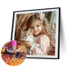 Load image into Gallery viewer, Cute Big Eyes Girl 40*40CM(Canvas) Full Round Drill Diamond Painting
