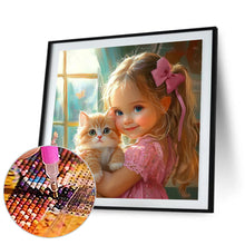 Load image into Gallery viewer, Cute Big Eyes Girl 40*40CM(Canvas) Full Round Drill Diamond Painting
