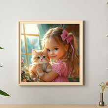 Load image into Gallery viewer, Cute Big Eyes Girl 40*40CM(Canvas) Full Round Drill Diamond Painting
