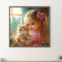 Load image into Gallery viewer, Cute Big Eyes Girl 40*40CM(Canvas) Full Round Drill Diamond Painting
