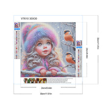 Load image into Gallery viewer, Winter Bird Girl 30*30CM(Canvas) Full Round Drill Diamond Painting
