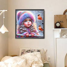 Load image into Gallery viewer, Winter Bird Girl 30*30CM(Canvas) Full Round Drill Diamond Painting
