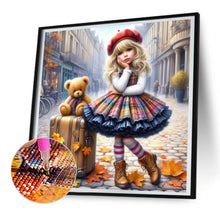 Load image into Gallery viewer, Teddy Bear Suitcase Girls 30*30CM(Canvas) Full Round Drill Diamond Painting
