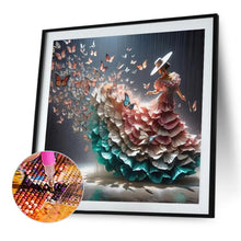 Load image into Gallery viewer, Butterfly Skirt Ladies 40*40CM(Canvas) Full Round Drill Diamond Painting
