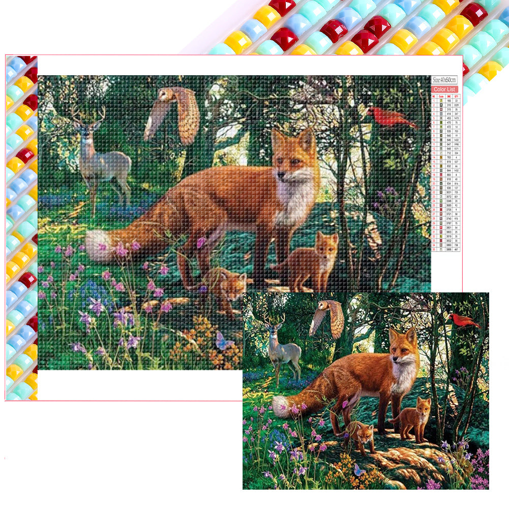 Fox 50*40CM(Picture) Full Square Drill Diamond Painting