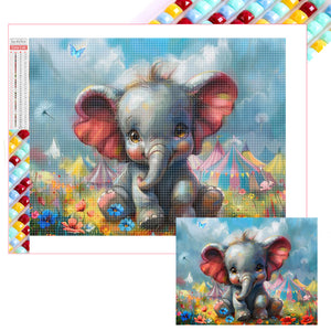 Elephant 40*30CM(Picture) Full Square Drill Diamond Painting