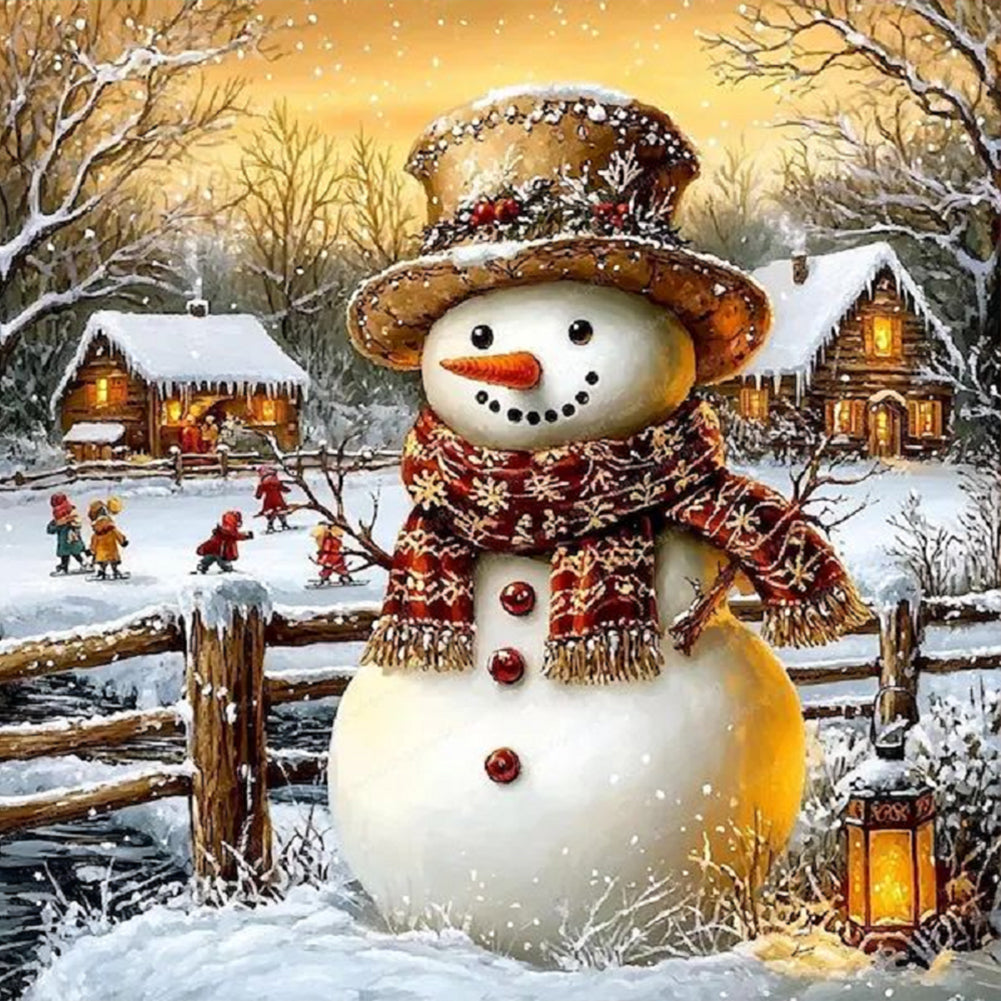 Snowman 30*30CM(Canvas) Full Round Drill Diamond Painting