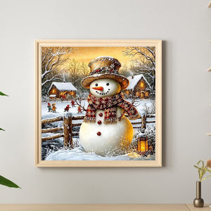 Snowman 30*30CM(Canvas) Full Round Drill Diamond Painting