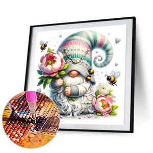 Flowers And Gnomes 30*30CM(Canvas) Full Round Drill Diamond Painting