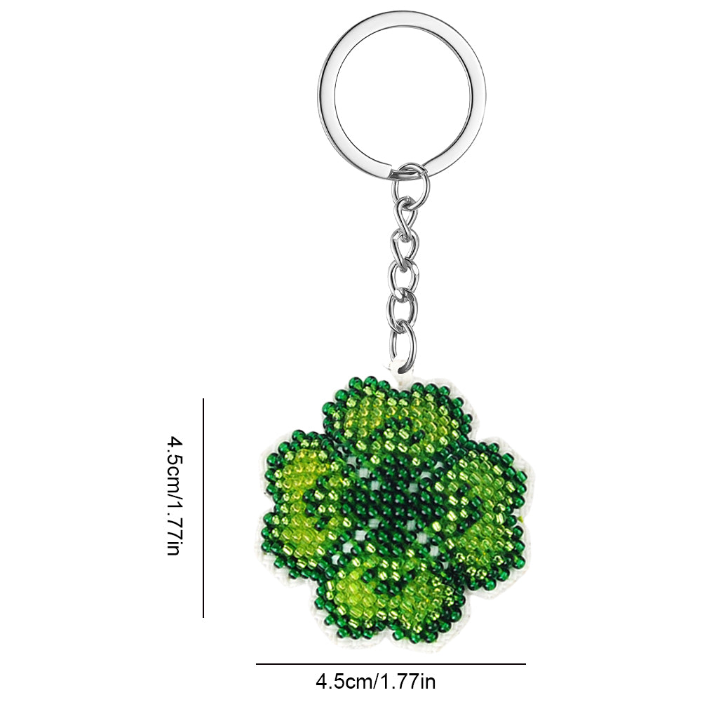 Four-Leaf Clover Beaded Counted Cross Stitch Ornament Kit for Adults Beginners