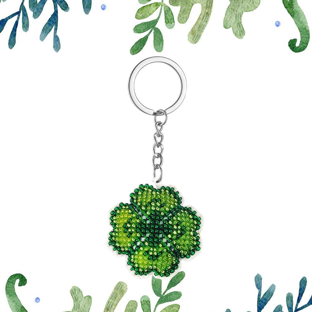 Four-Leaf Clover Beaded Counted Cross Stitch Ornament Kit for Adults Beginners