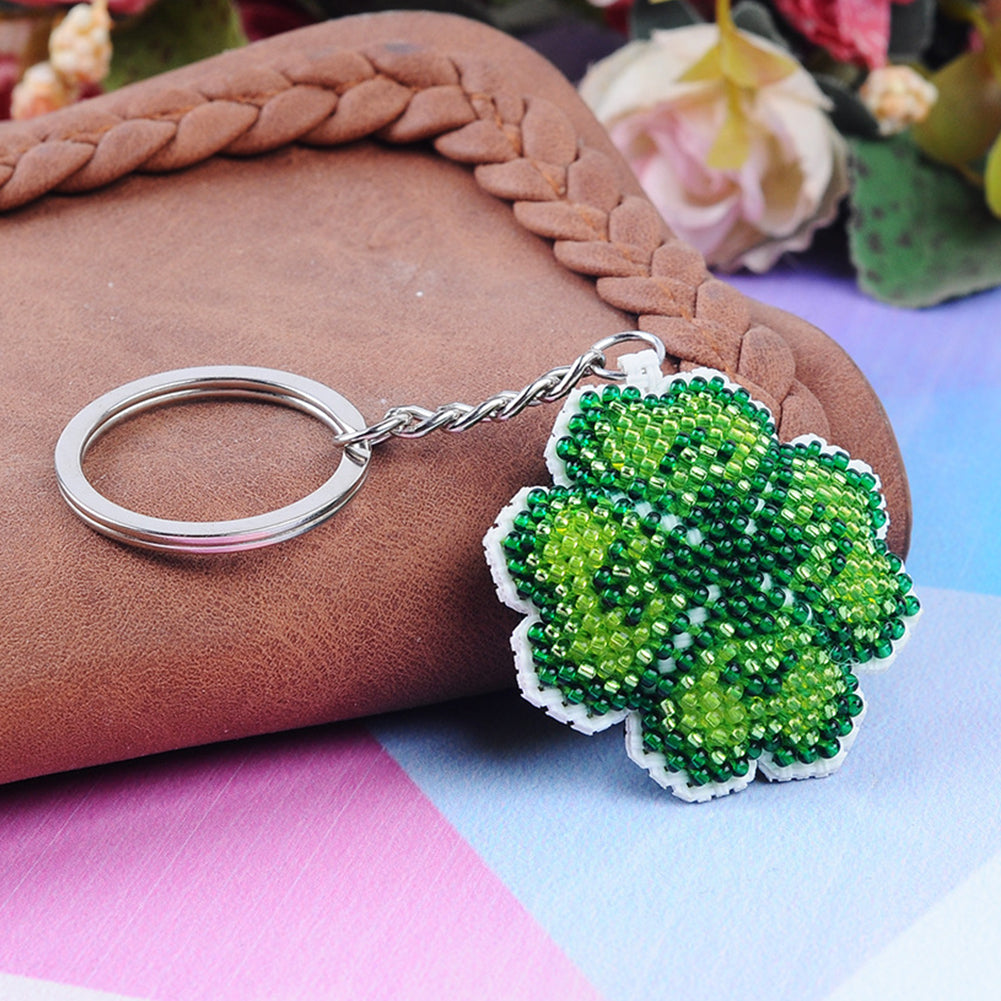 Four-Leaf Clover Beaded Counted Cross Stitch Ornament Kit for Adults Beginners