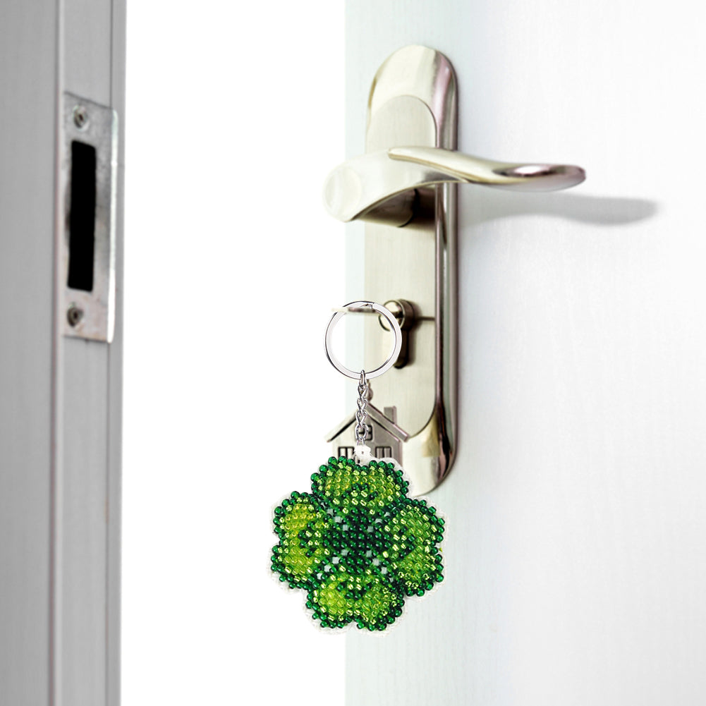Four-Leaf Clover Beaded Counted Cross Stitch Ornament Kit for Adults Beginners