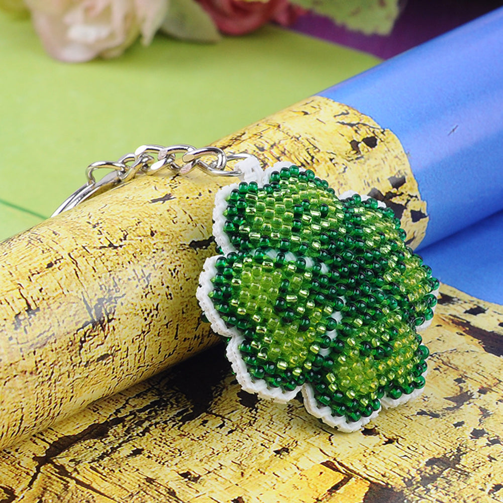 Four-Leaf Clover Beaded Counted Cross Stitch Ornament Kit for Adults Beginners