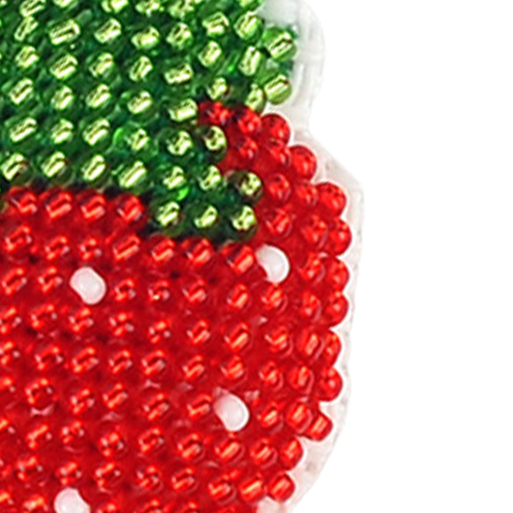 Strawberry Beaded Counted Cross Stitch Ornament Kit for Adults Beginners
