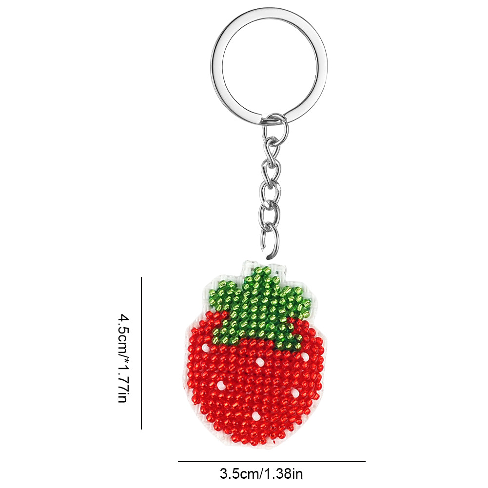 Strawberry Beaded Counted Cross Stitch Ornament Kit for Adults Beginners